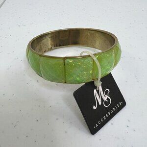 Green Bangle Bracelet Swirl‎ Neon Gold Tone Rhinestone MS Accessories Yellow new